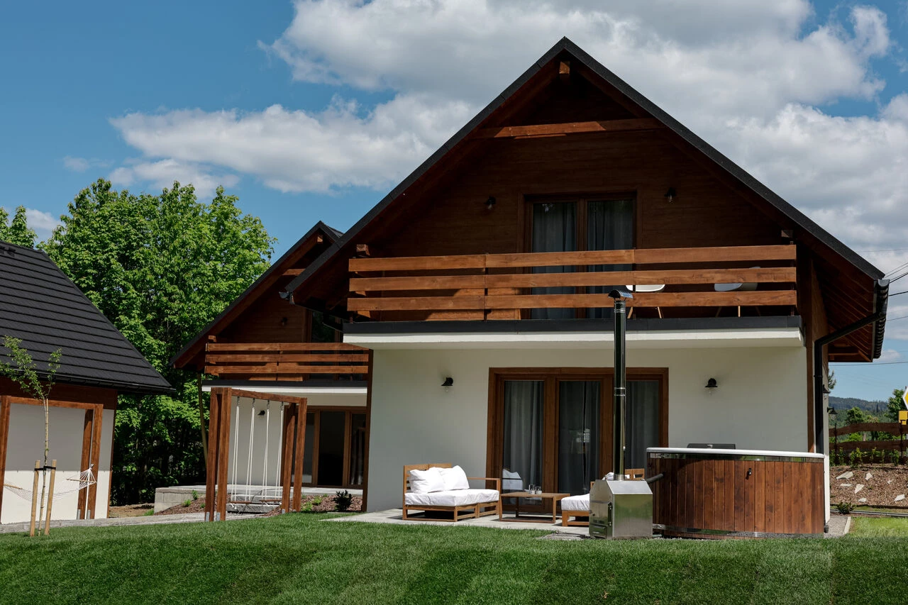 Leśne Chatki w Koniakowie - domki z balią